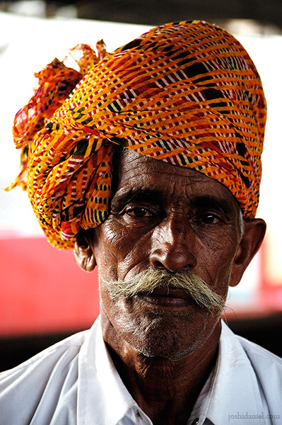 Portrait of an old man wearing turban