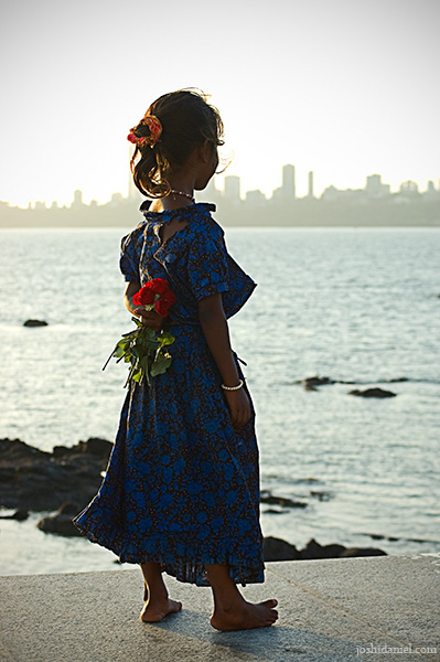 Shattered dreams of a cute little girl who sells roses in marine drive mumbai