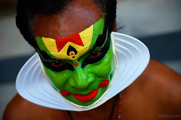 Portrait of kathakali artist kalamandalam Ratheesan