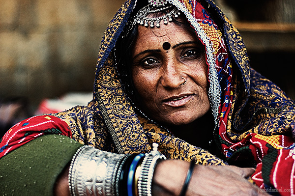 Portrait of a rajasthani woman from Jaisalmer fort