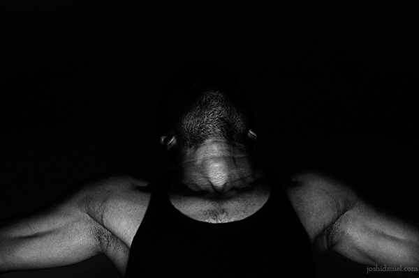 Black and white self-portrait of joshi daniel