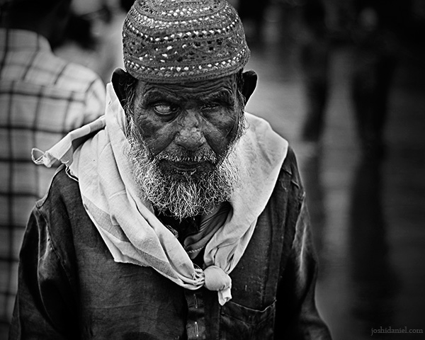 A blind man from Haji Ali in Mumbai