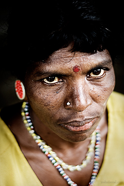A paniya tribe woman from Wayanad, Kerala