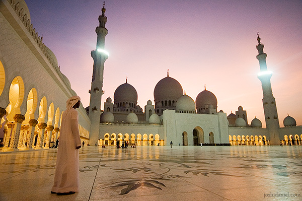 An Arab boy at Sheikh Zayed Grand Mosque in Abu Dhabi