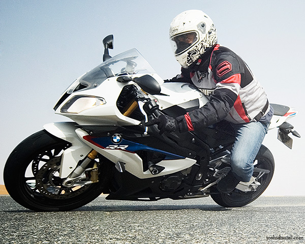 Govind Janardanan riding a BMW S1000RR
