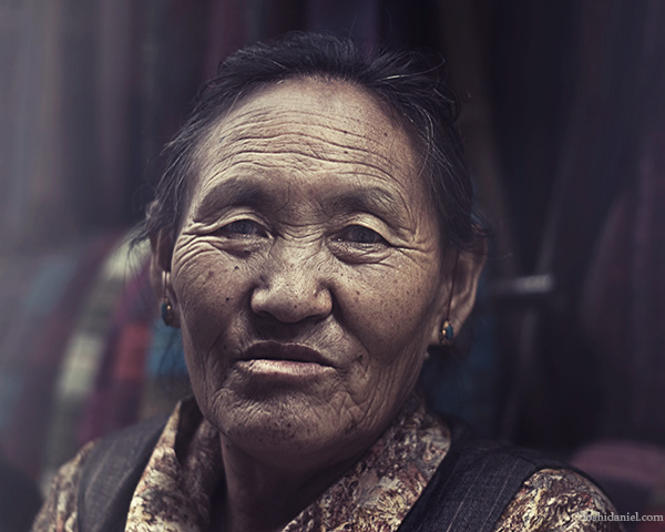 Portrait of an old woman form McLeod Ganj, Dharamsala
