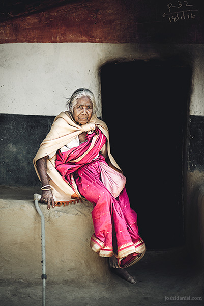 Portrait of an old lady in Idukki, Kerala, India