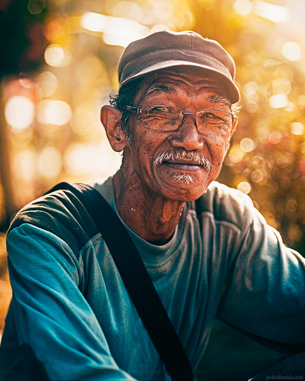 Portrait of an old man in Senggarang Village