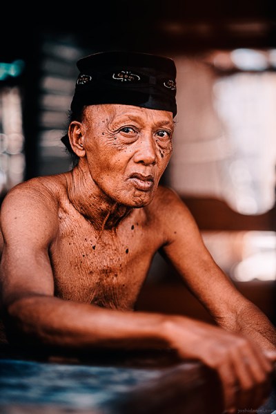 Street portrait of an old man from Mesa Island, Flores, Indonesia